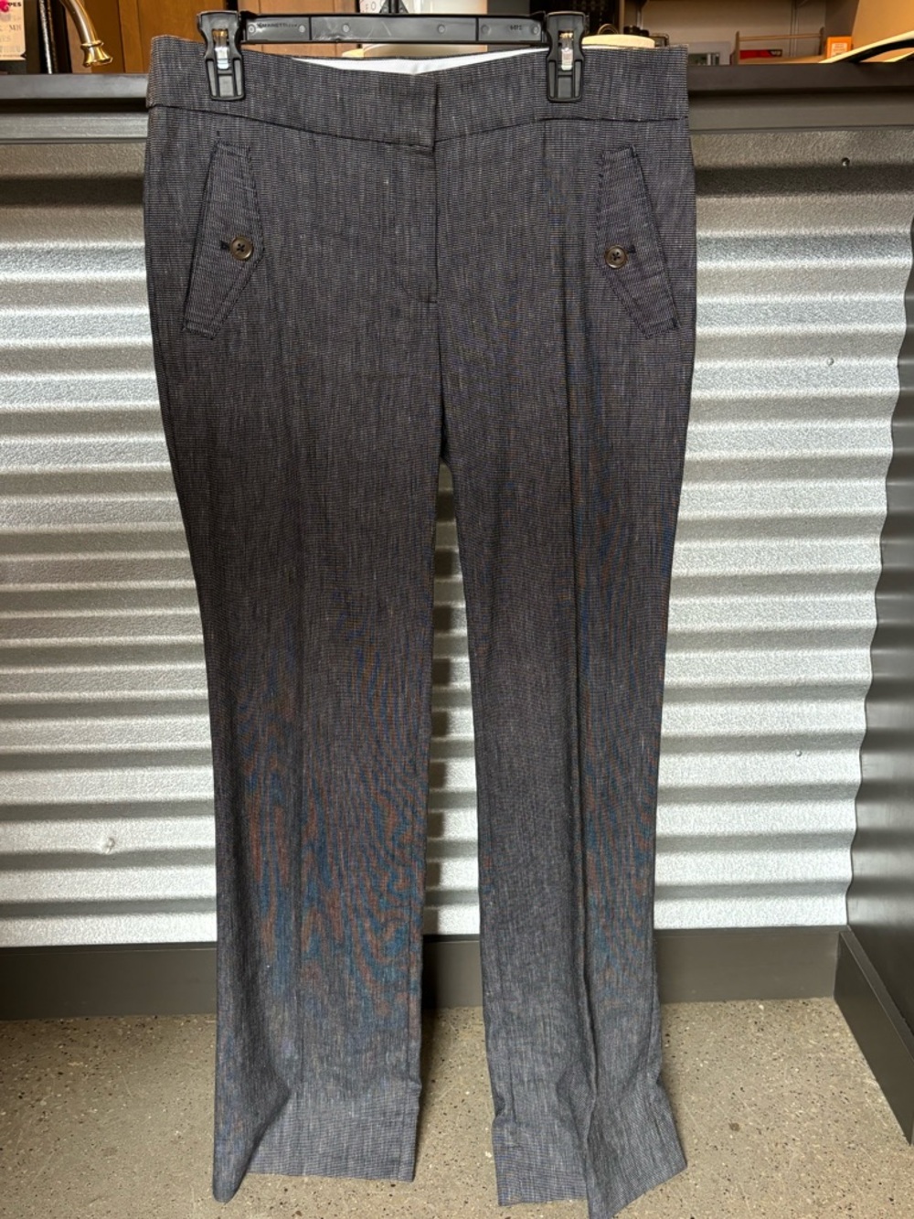 LOFT womens Charcoal Pinstripe Dress Pants